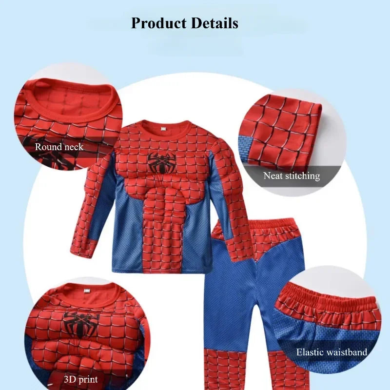 Spiderman Boys & Girls Muscle Costumes with Mask and Cloak - Image 6