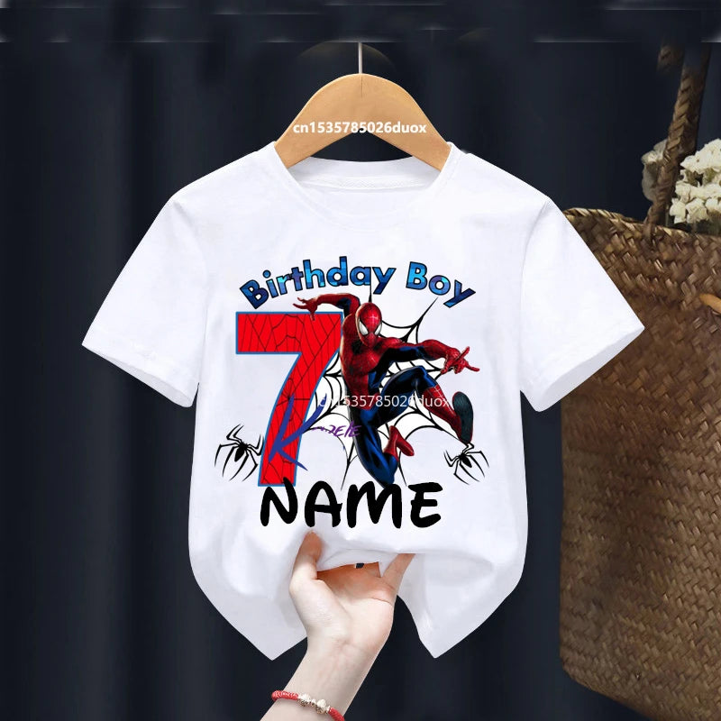 Summer 2025 Personalized Spider-Man Birthday T-Shirt - Image 8