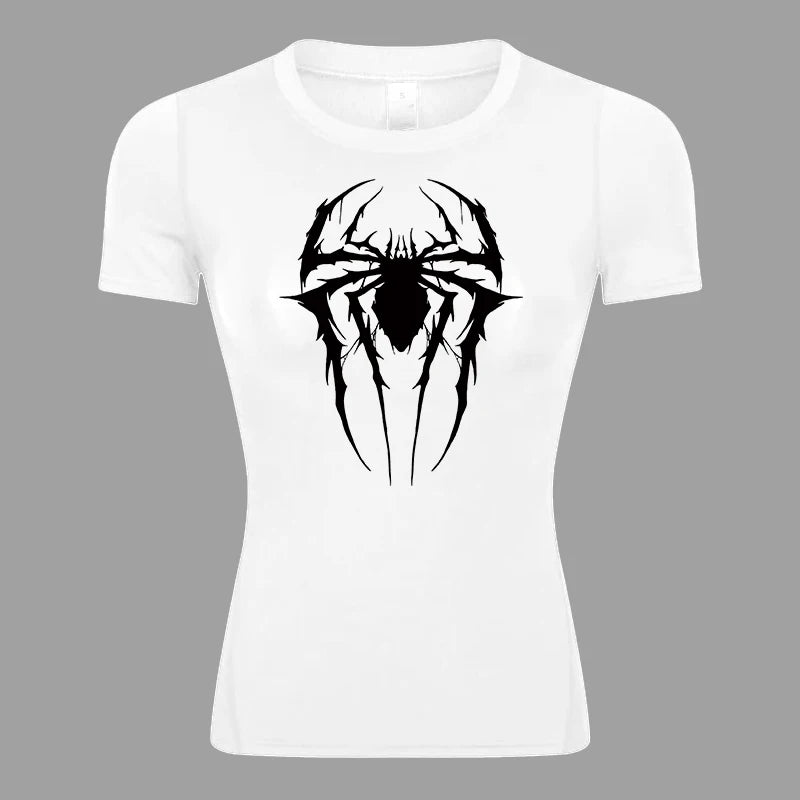 Women's Spider Print Compression Shirt - Image 15