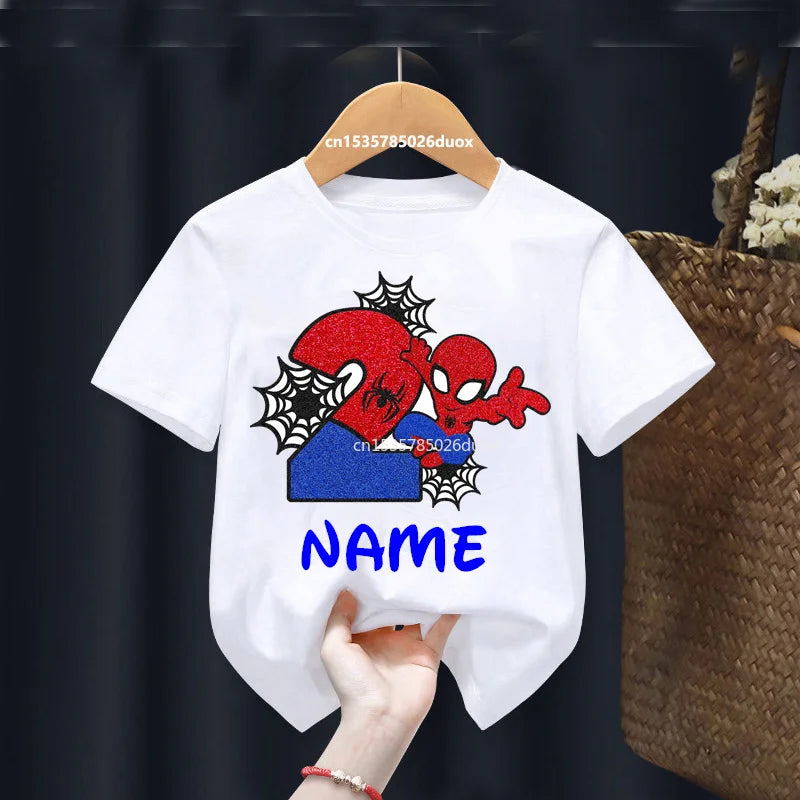 Personalized Marvel Spider-Man Birthday T-Shirt - Image 8