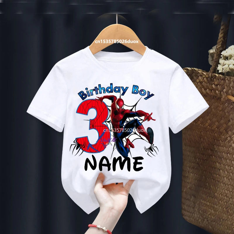 Summer 2025 Personalized Spider-Man Birthday T-Shirt - Image 5