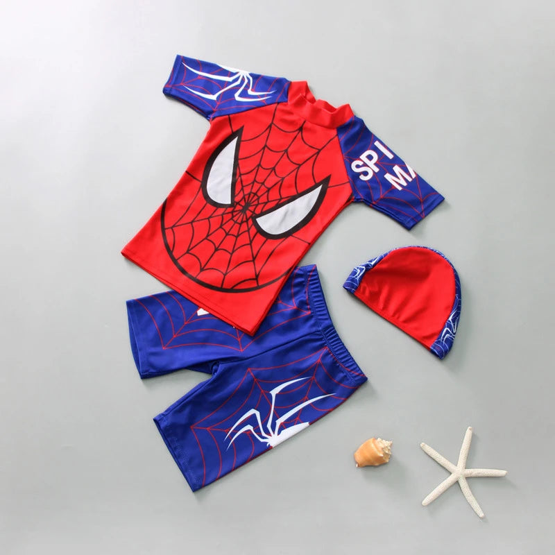 Baby Superhero Cosplay Swimsuit & Hat Set - Image 5