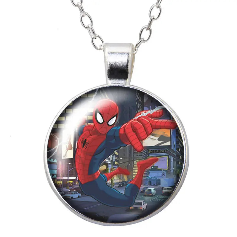Spider-Man Cartoon Glass Pendant Necklace - Image 4