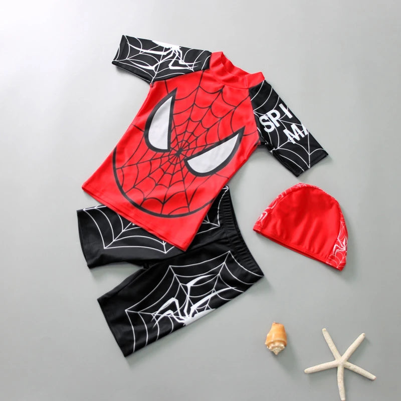 Baby Superhero Cosplay Swimsuit & Hat Set - Image 4