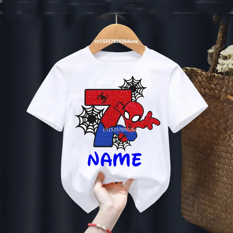 Personalized Marvel Spider-Man Birthday T-Shirt - Image 4
