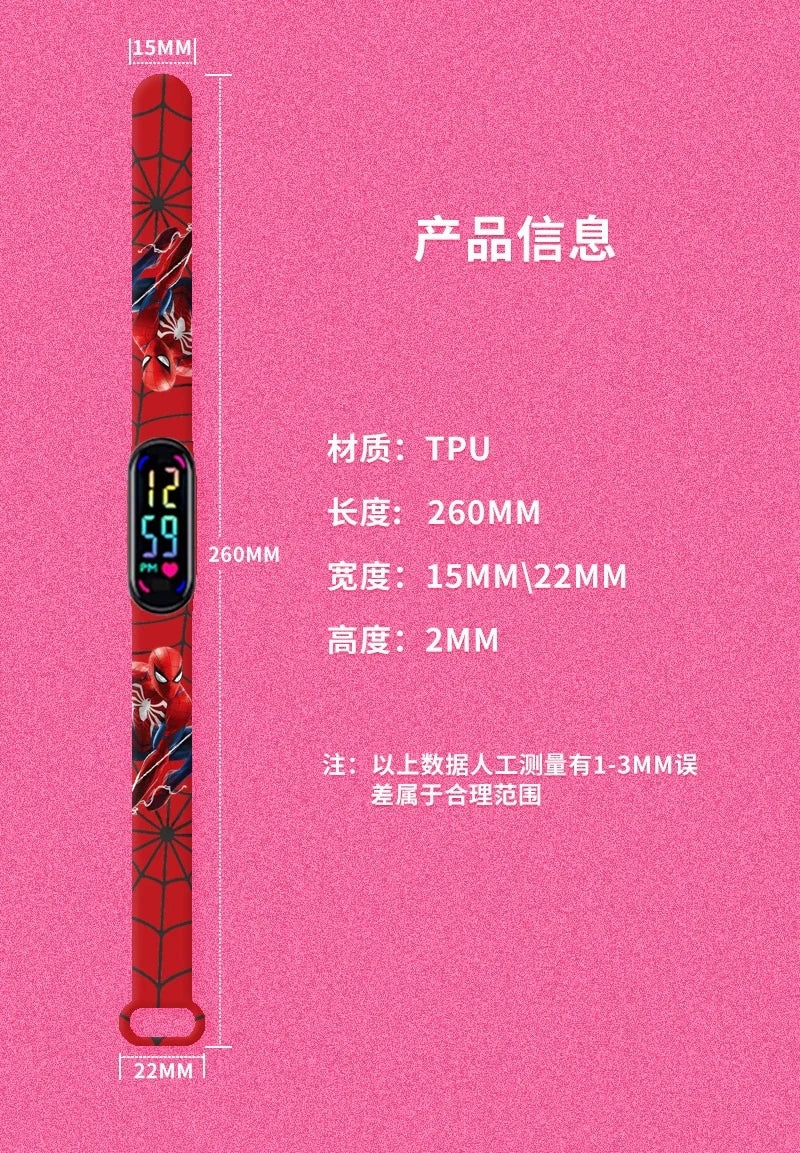 Disney Frozen & Spider-Man Children’s Anime Figure Bracelet Wristwatch - Image 6