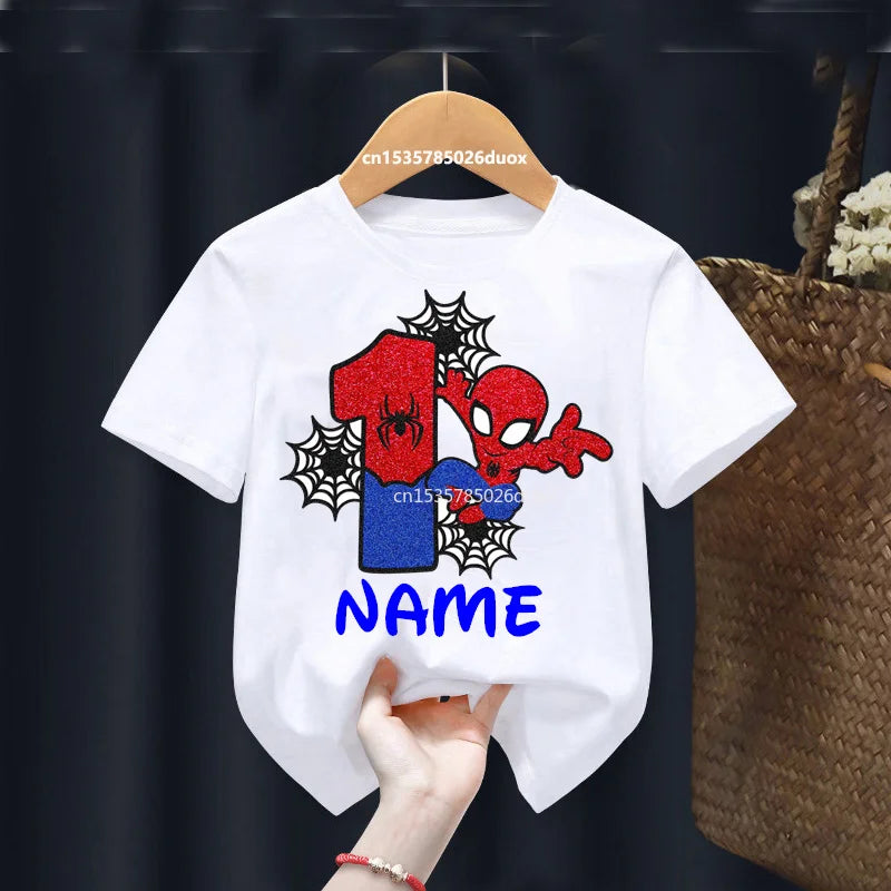 Personalized Marvel Spider-Man Birthday T-Shirt - Image 5
