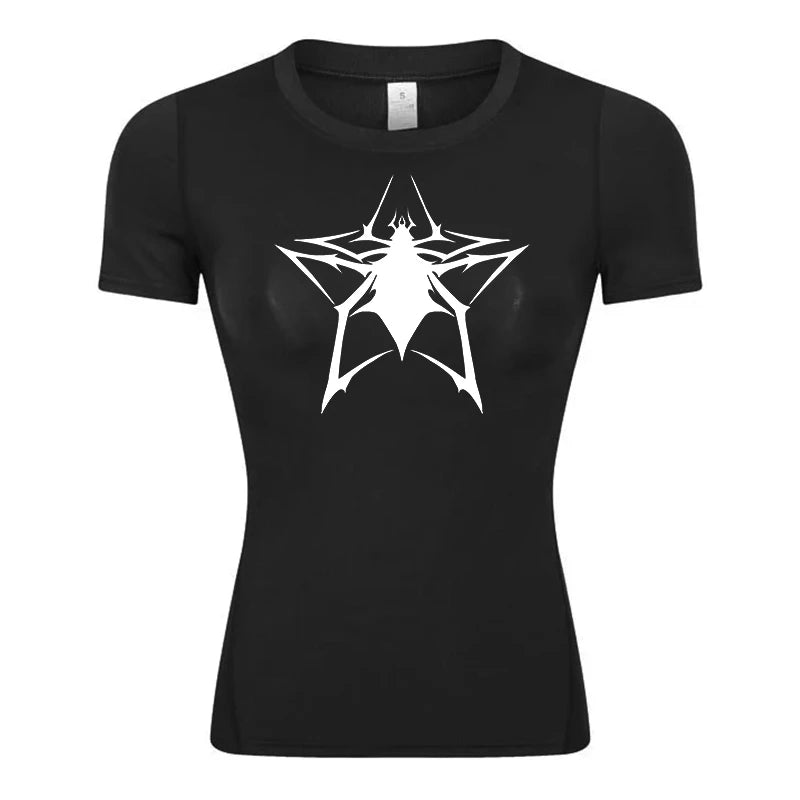 Women's Spider Print Compression Shirt - Image 22
