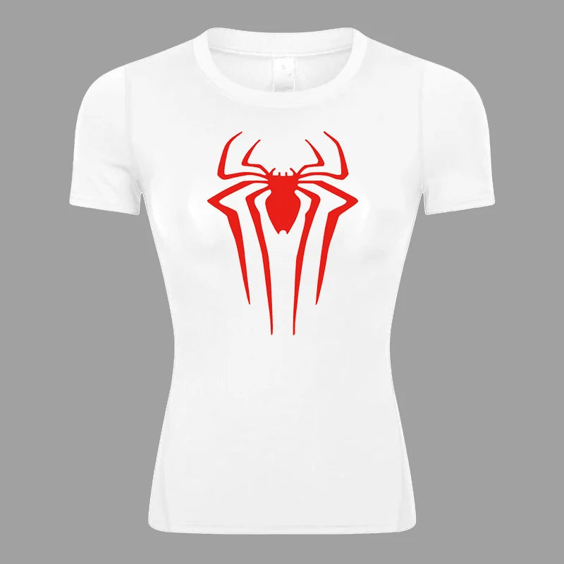 Women's Spider Print Compression Shirt - Image 26