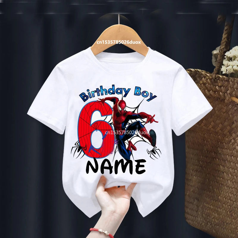 Summer 2025 Personalized Spider-Man Birthday T-Shirt - Image 9