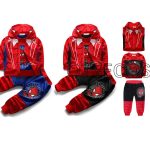 3pcs Cartoon Print Spider-Man Hoodie Cosplay Costume